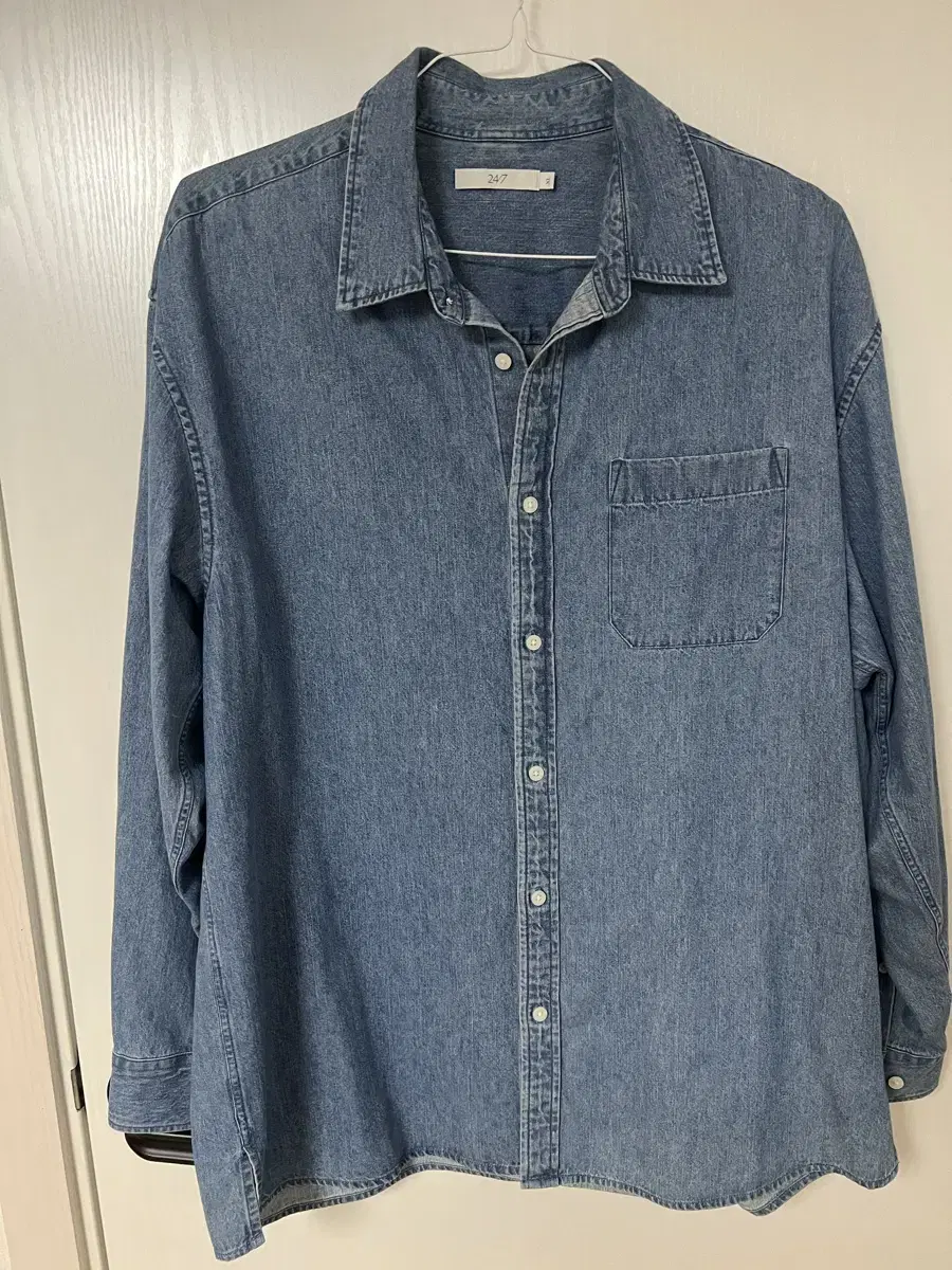 [XL] 247 Comfort Denim Shirt Light Blue