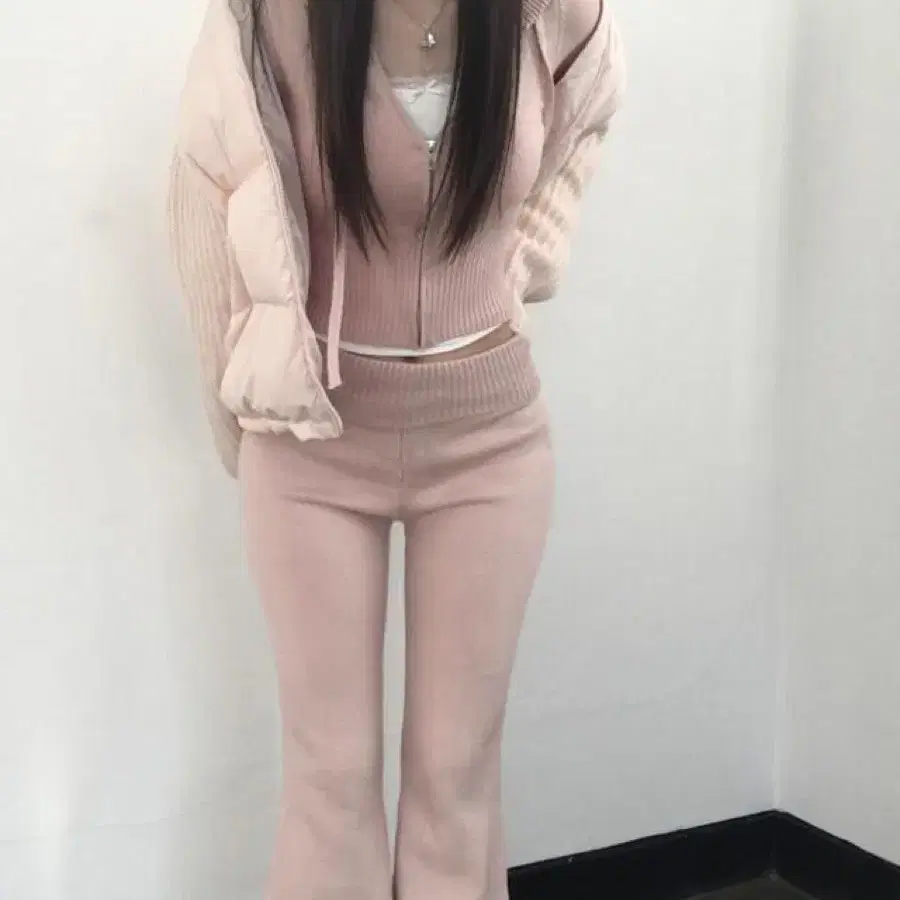 젯젯디, Sugar knit two-piece(Ivory. Plnk)