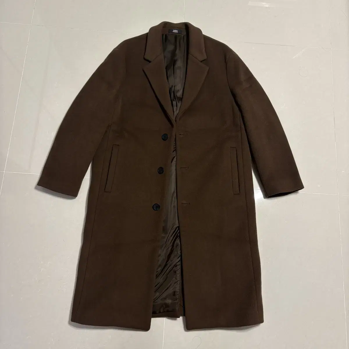 Genuine Gentleman's Standard Cashmere Brown Overcoat Chesterfield Coat