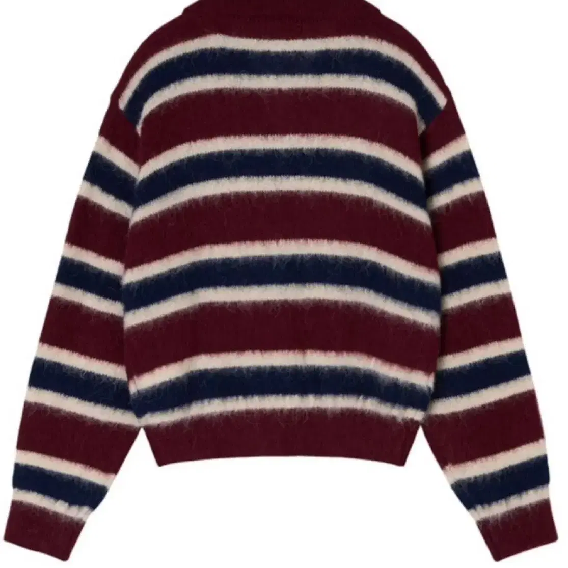 투머치택스 니트 STRIPED KNITTED LS POLO/MAROON