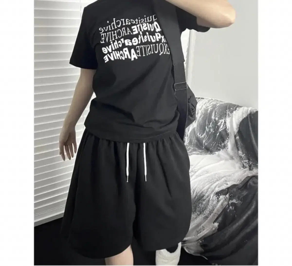 Able Lettering Black yeoreum Short Sleeve Tee Chubum Vahn Short Sleeve T-Shirt Clothes Disposal