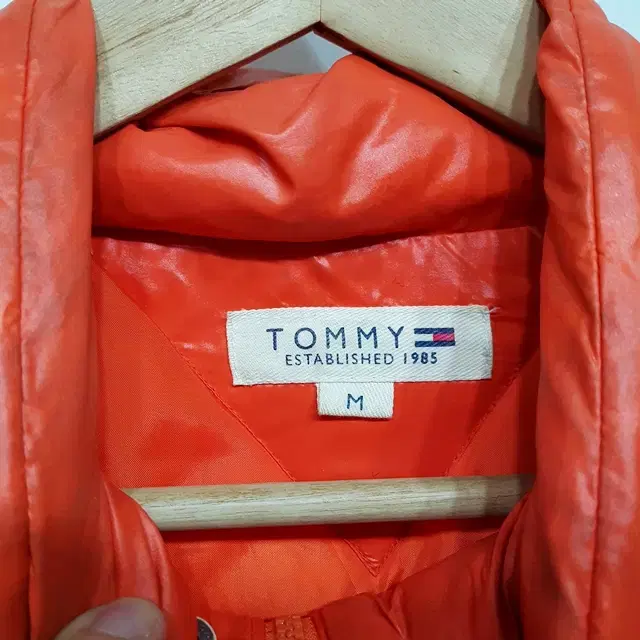 TOMMY 다운 패딩 점퍼 남성용 오렌지