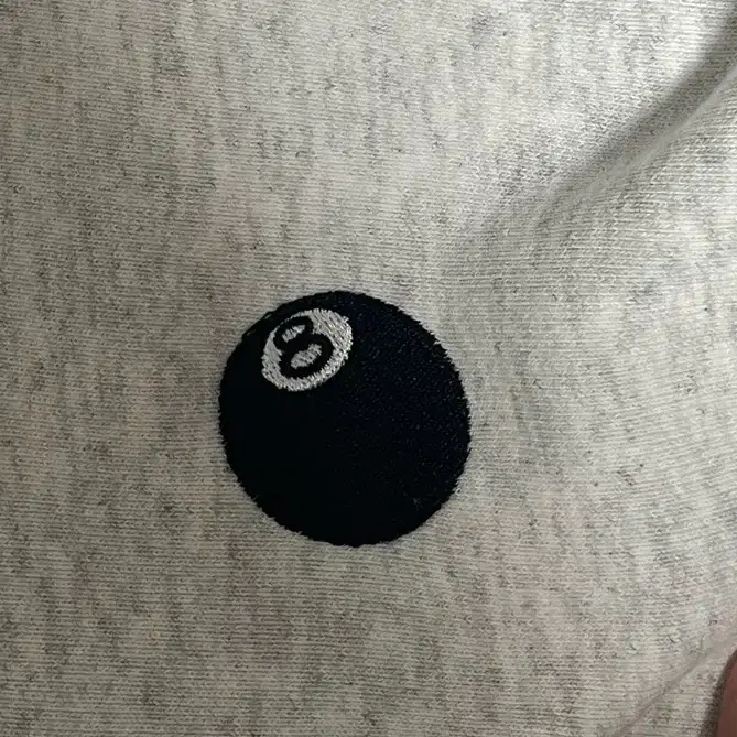 M) 스투시 8볼 후드 애쉬 헤더 자수 8 Ball Embroidered