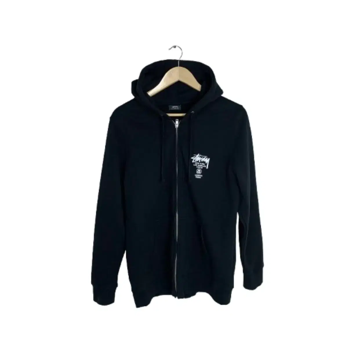 스투시 월드투어 후드집업 Hoodie Black블랙M 정품 빈티지