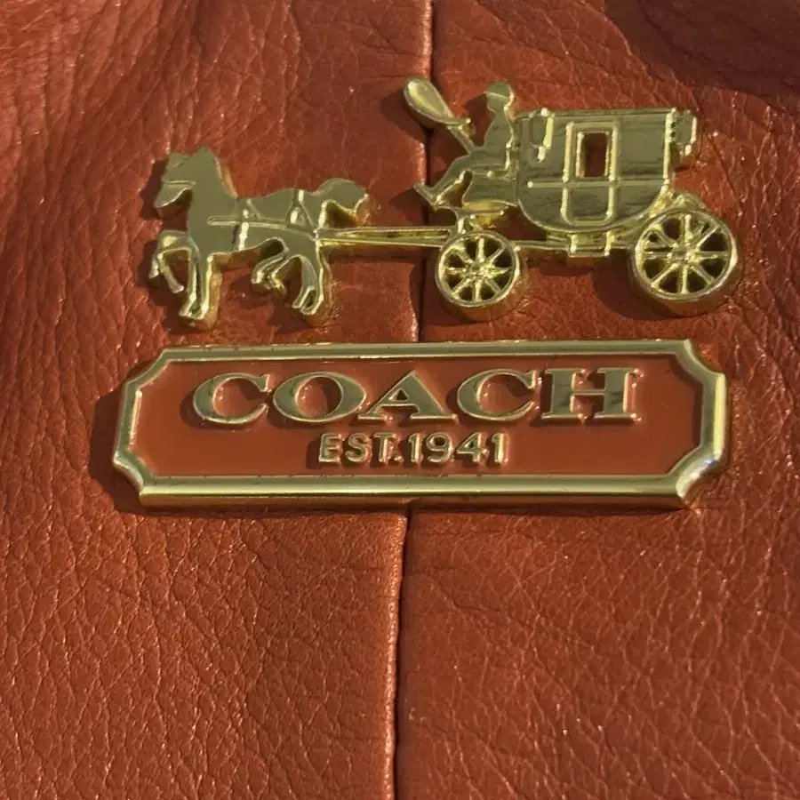 Coach 오렌지 가죽 숄더백