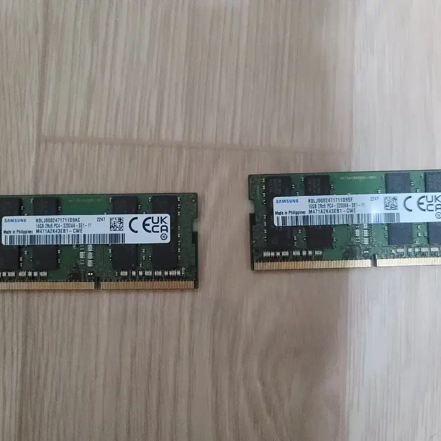 노트북용 양면 삼성 ddr4 16g 2개