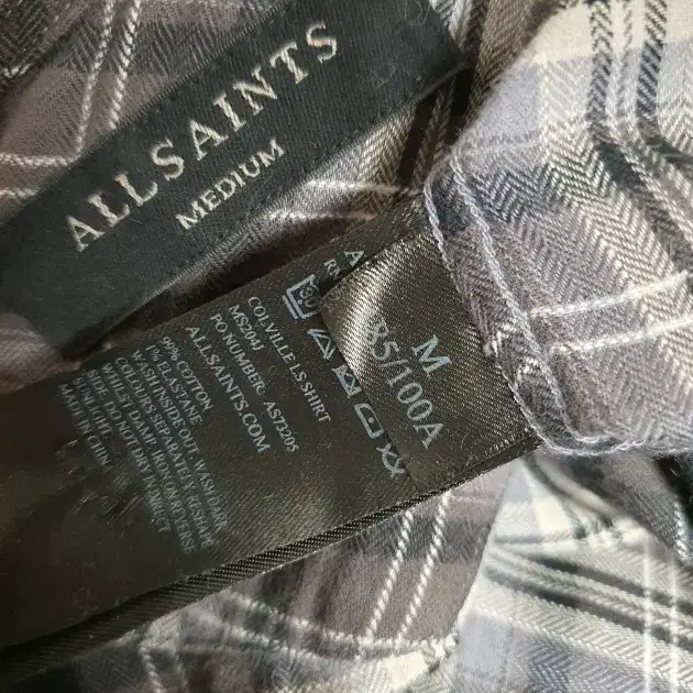 올세인츠 남성 allsaints 체크 셔츠  m 사이즈