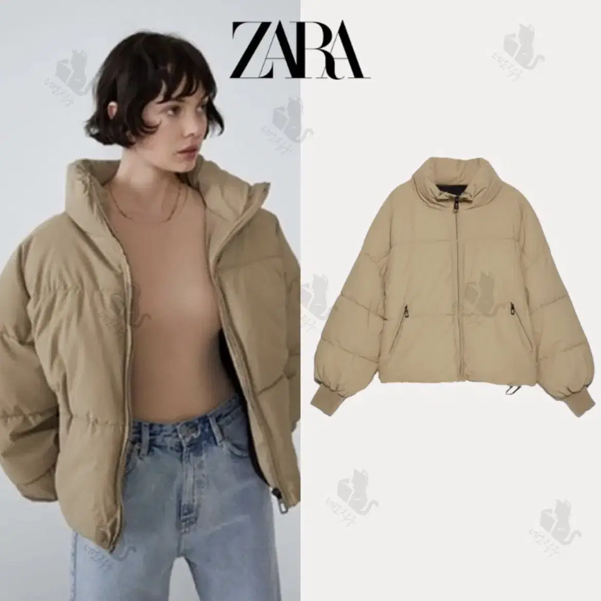 ZARA 자라 심플 숏 푸퍼 패딩 자켓 점퍼 L 라지