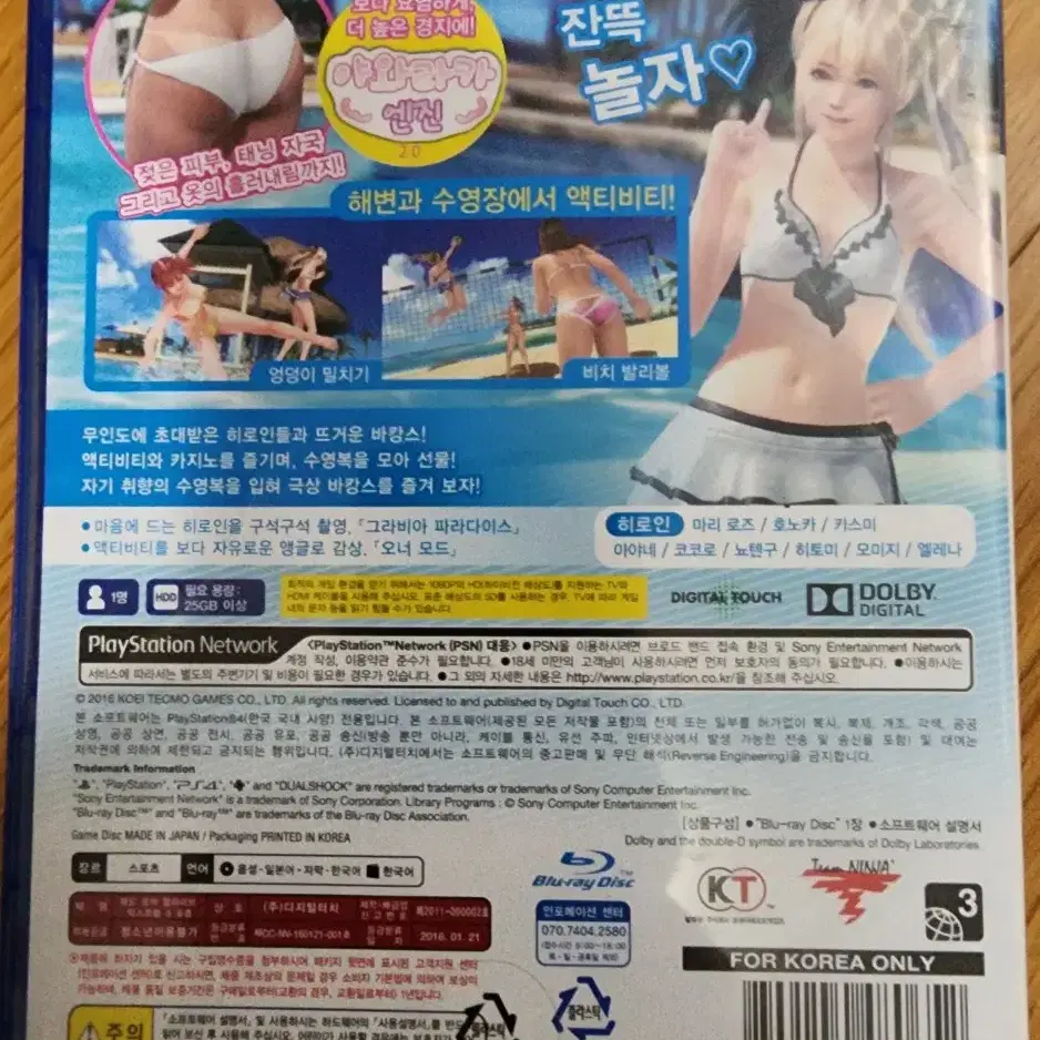 ps4 플스4  doax3 포츈 포춘