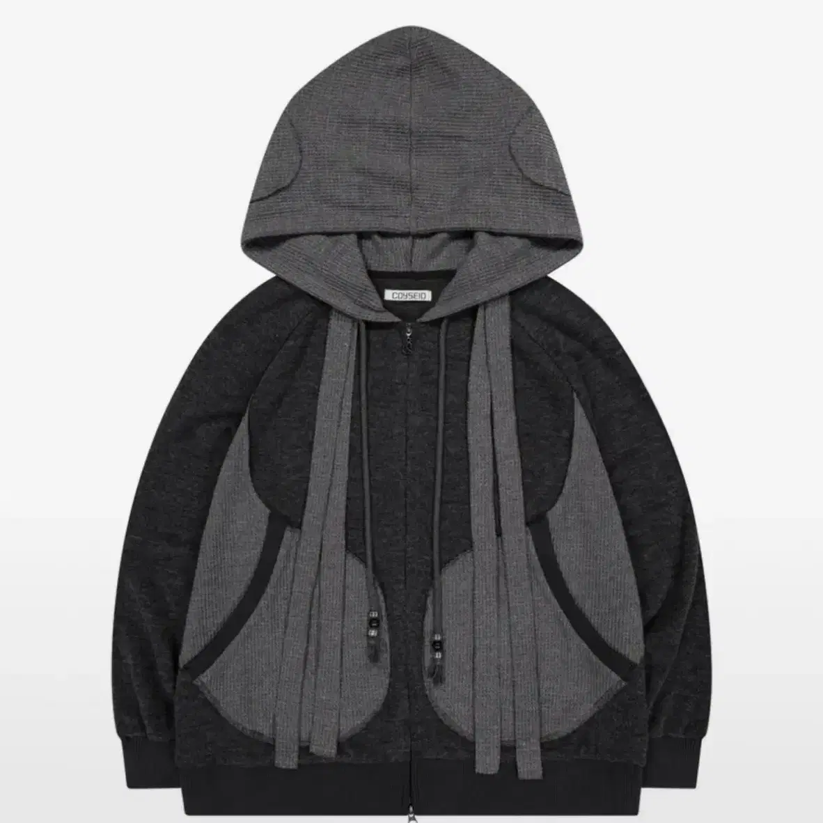 코이세이오 EARMUFFS HOOD ZIP-UP CHARCOAL