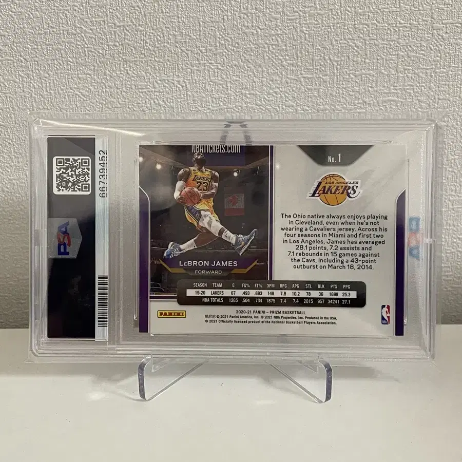 NBA 2020 프리즘 LA레이커스 르브론 제임스 PSA 9