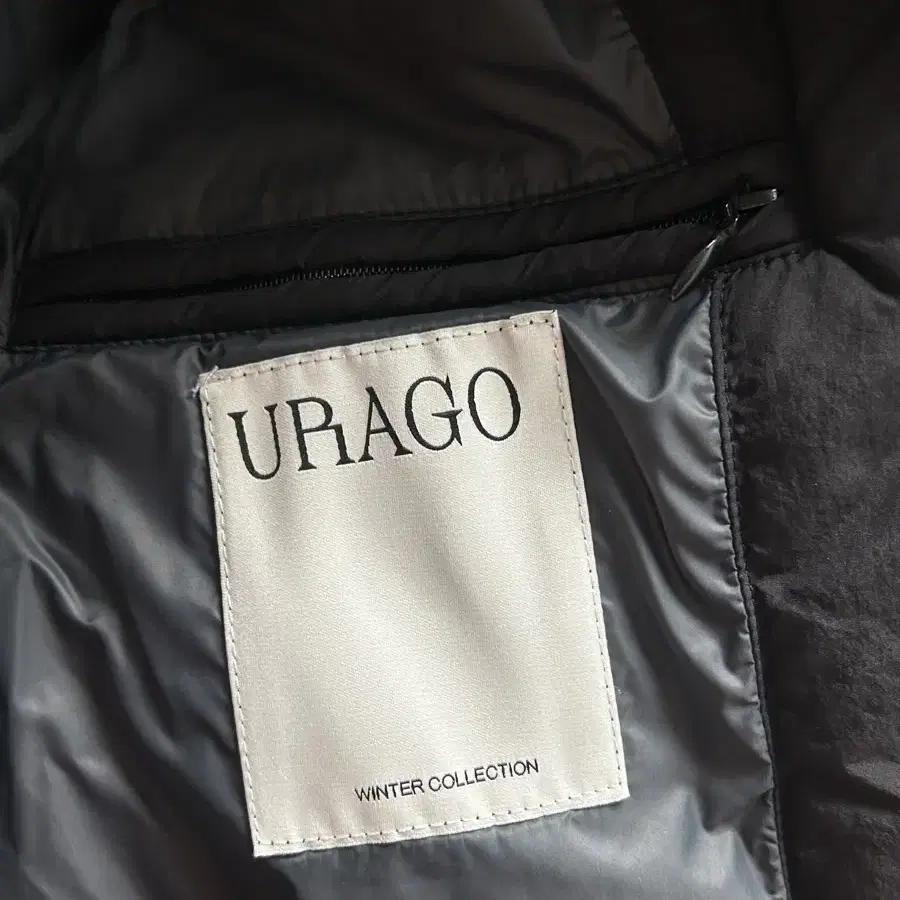 유라고 Raglan padded long coat 패딩 코트 Black