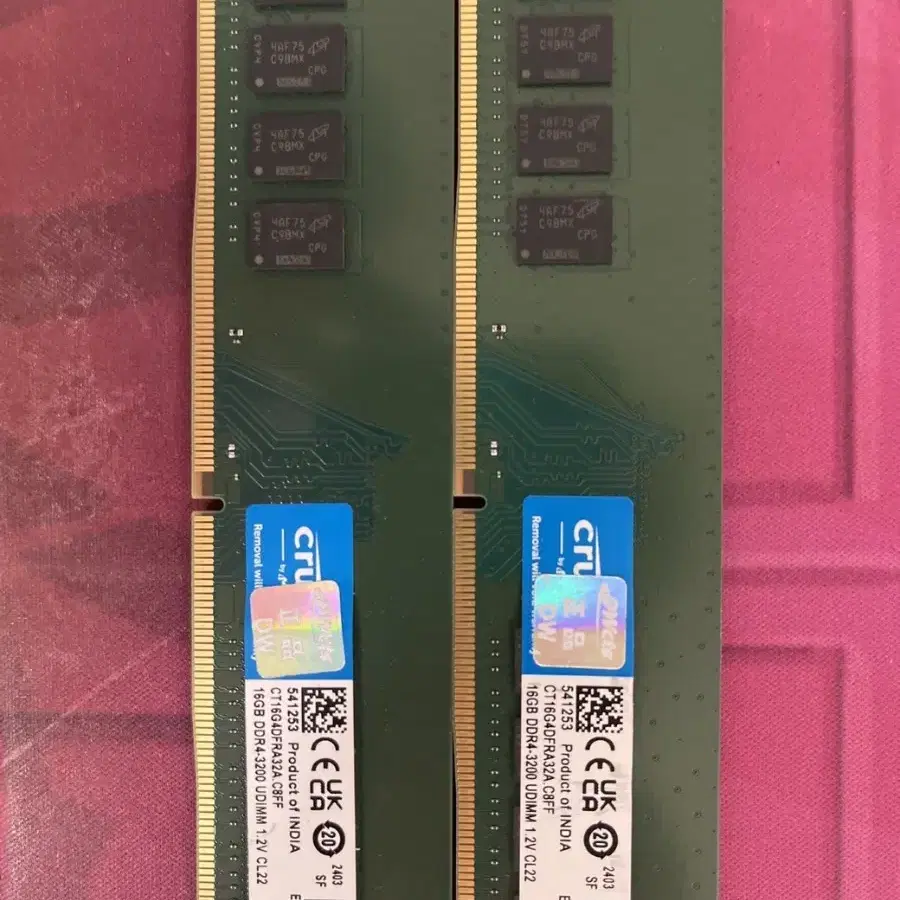 마이크론 램 DDR4 16GB(3200) 2개