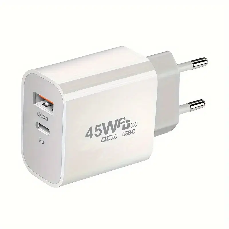 (새상품) 45W 고속 충전기 USB-C 듀얼 포트 어댑터