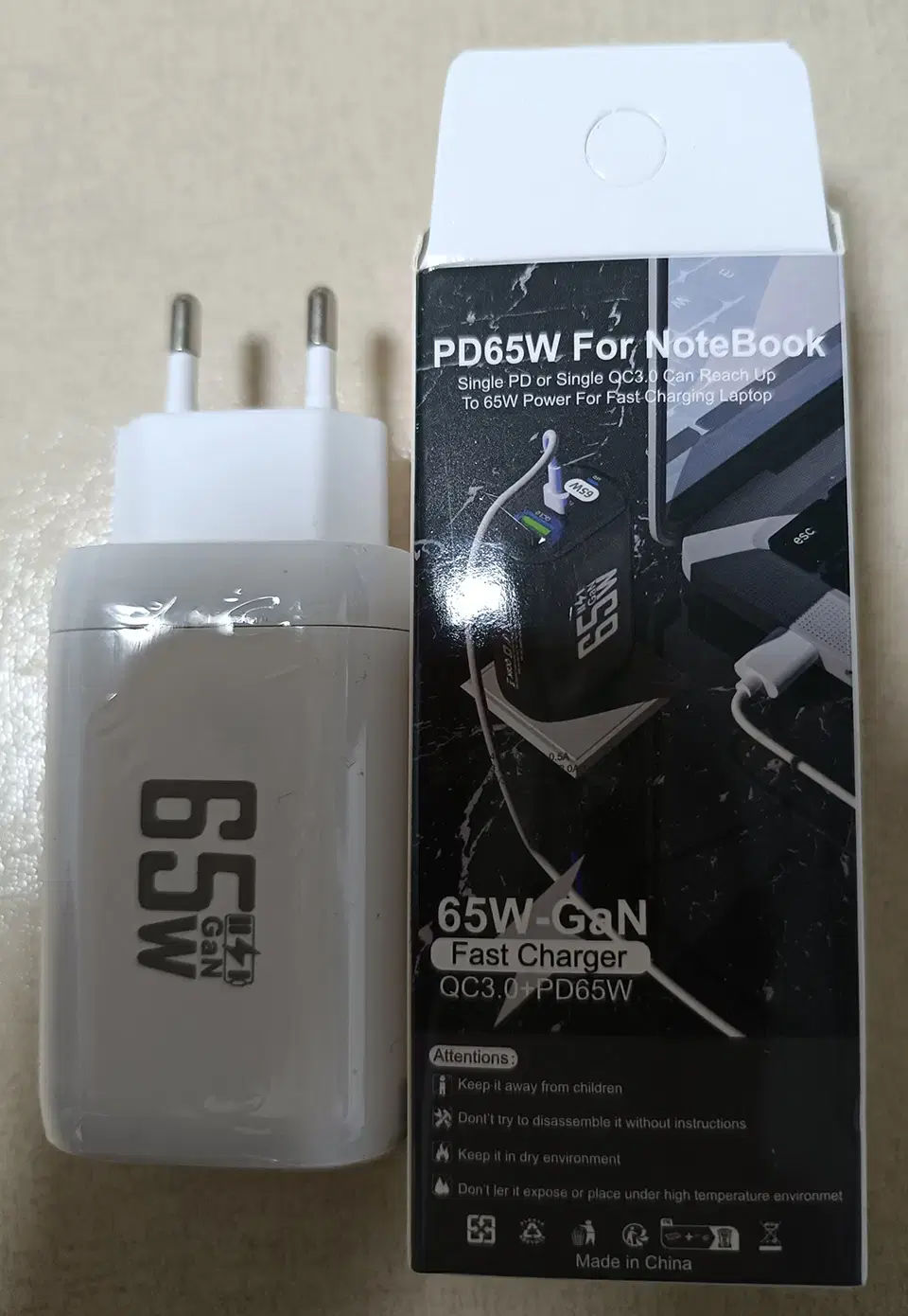 (새상품) 65W 고속 충전기 USB-C 듀얼 포트 어댑터