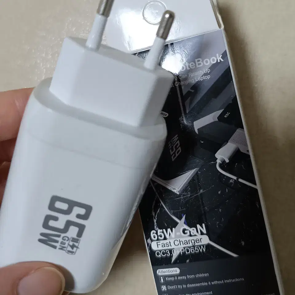 (새상품) 65W 고속 충전기 USB-C 듀얼 포트 어댑터