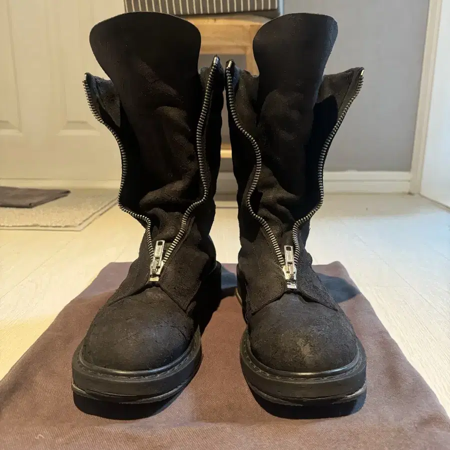 [41.5] 릭오웬스 FRONT-ZIP MOHAWK BOOTS