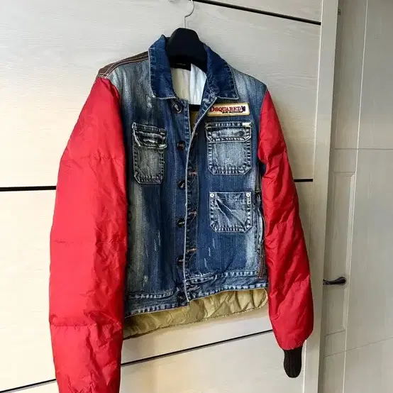 06fw Leather Denim Multicolor mix jacket