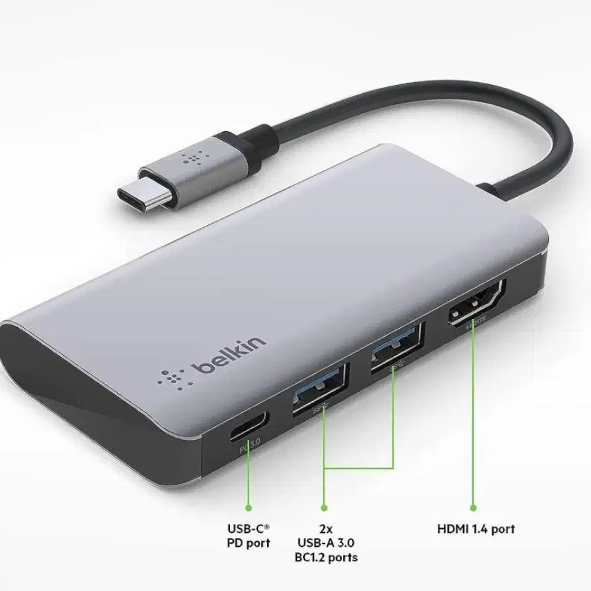 Belkin USB C 허브 4K 4in1 멀티 포트