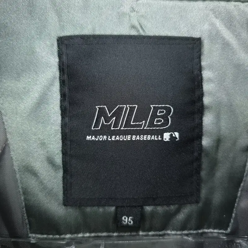 MLB 올드스쿨 뉴욕 양키스 빅로고 사틴 집업 블루종 자켓 M07798