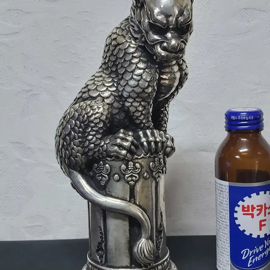 청대 비슈 백동단 높이 25cm 한시할인 무거움