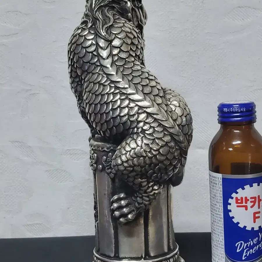 청대 비슈 백동단 높이 25cm 한시할인 무거움