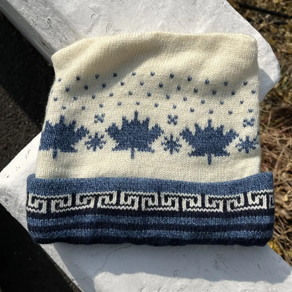 Winter square knit Beanie