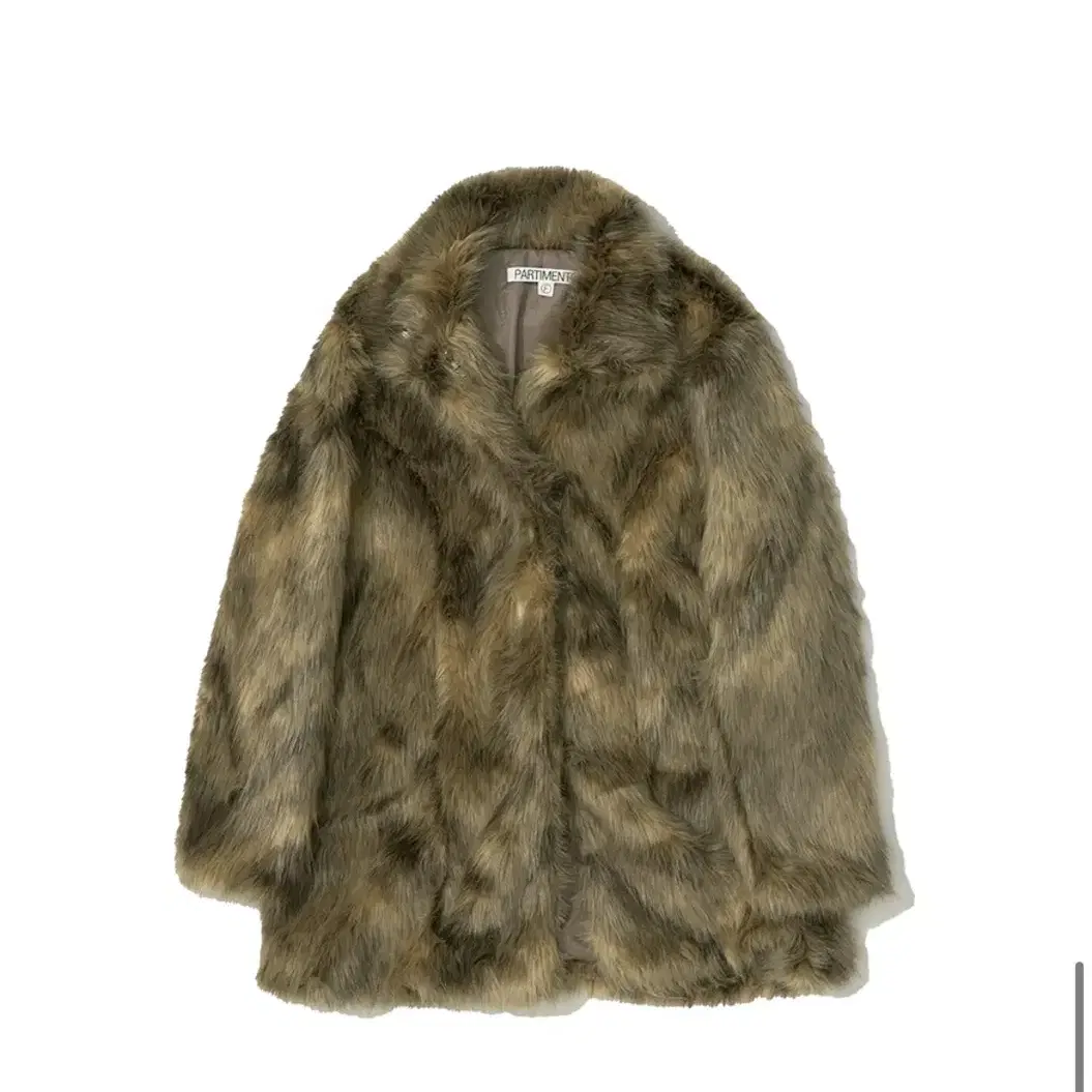 파르티멘토 HAIRY HIGHNECK FUR COAT_BROWN