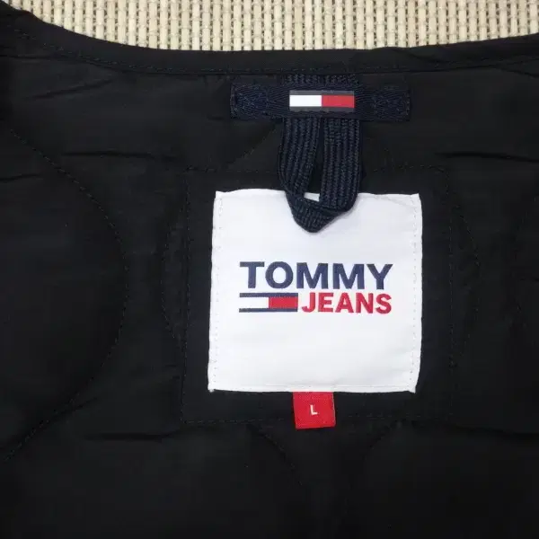 (L) Tommy Jeans 여성 블랙 퀄팅 자켓