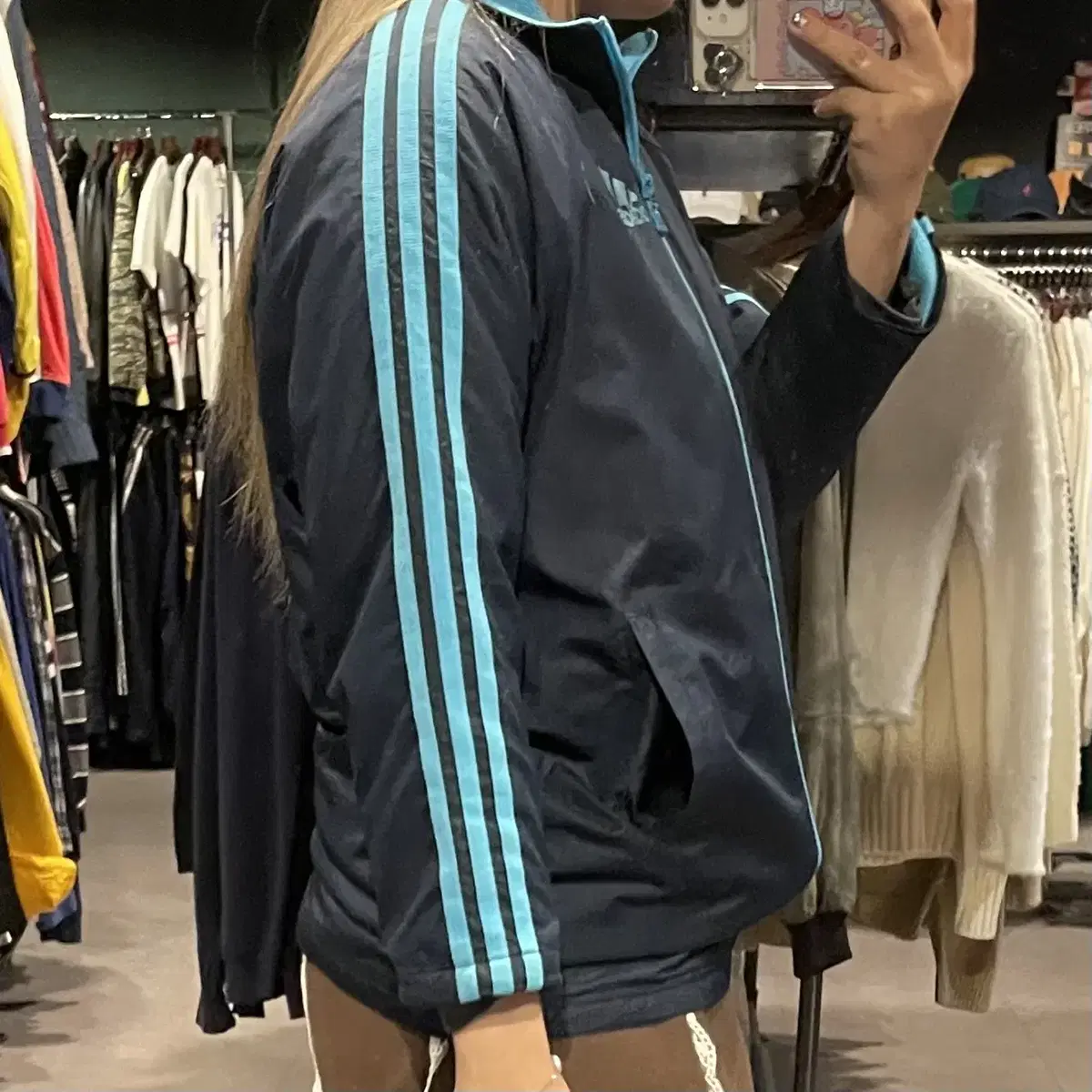 (398) ADIDAS 아디다스 빈티지 트랙 배색 져지 네이비 블랙 블루