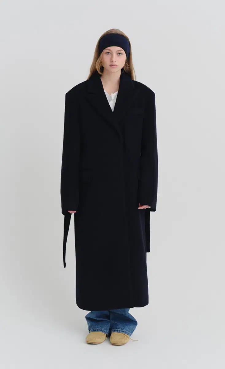 ribbonbit Calle Long Coat - Navy