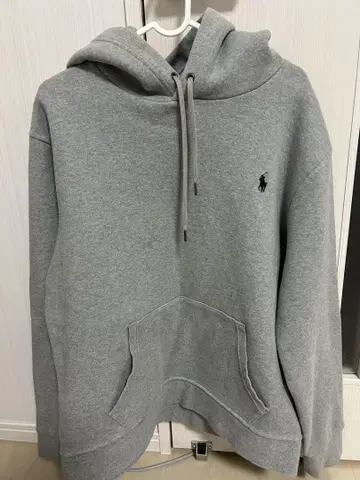 폴로 그레이 그레이 후드 부착 후드티