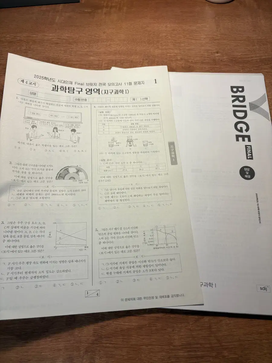 시대인재 지구과학1 하반기서바컨 파이널브릿지전국