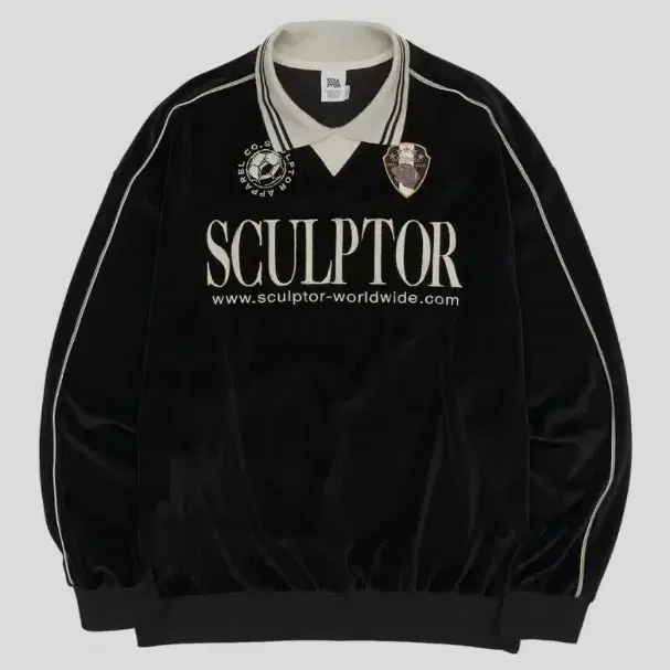 스컬프터 Velour Soccer Jersey Black S사이즈