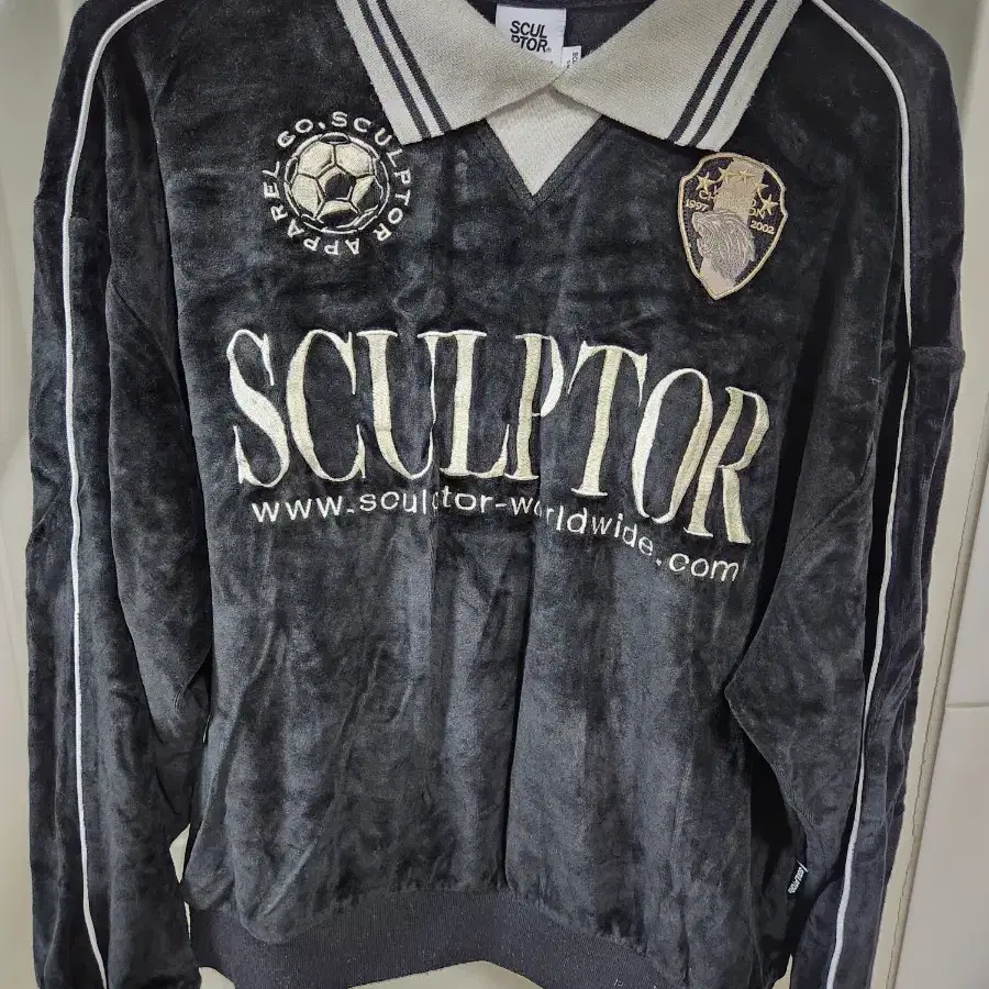 스컬프터 Velour Soccer Jersey Black S사이즈