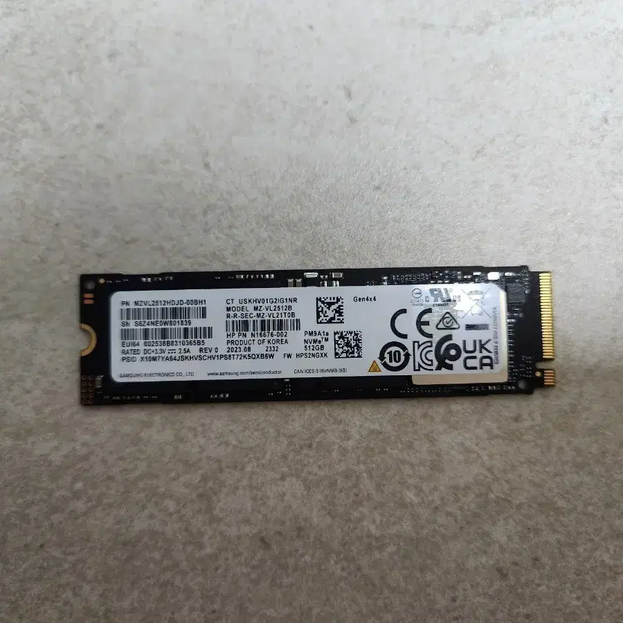 삼성 ssd 512기가 m.2 2280 PCIe 4.0 nvme 팝니다