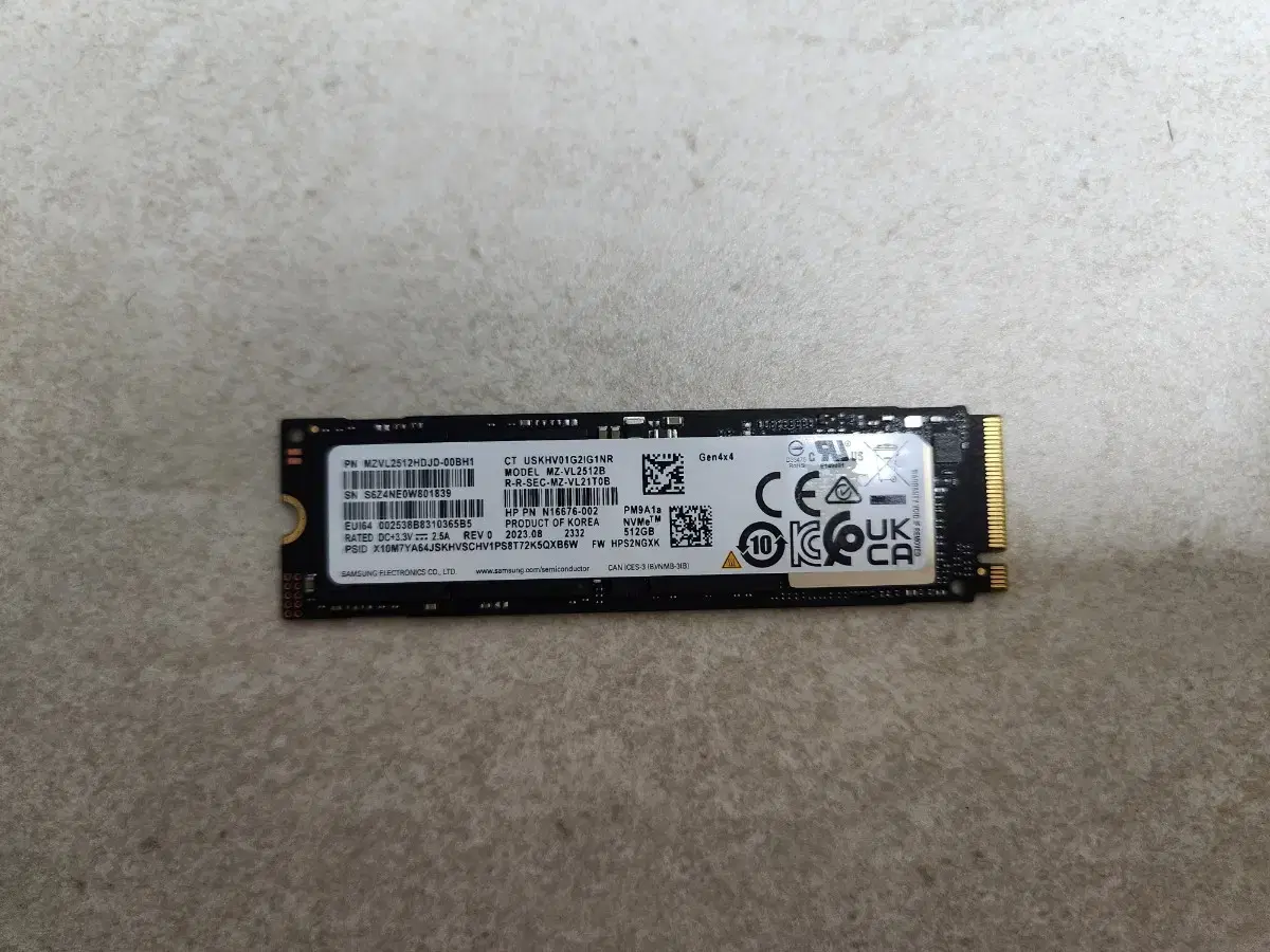 삼성 ssd 512기가 m.2 2280 PCIe 4.0 nvme 팝니다