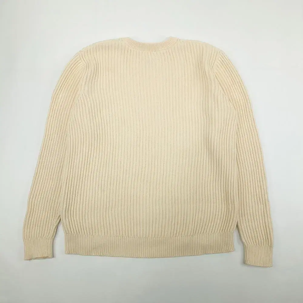 (CS766)XL 엘엘빈 아이보리 리브드 라운드 니트 스웨터knit