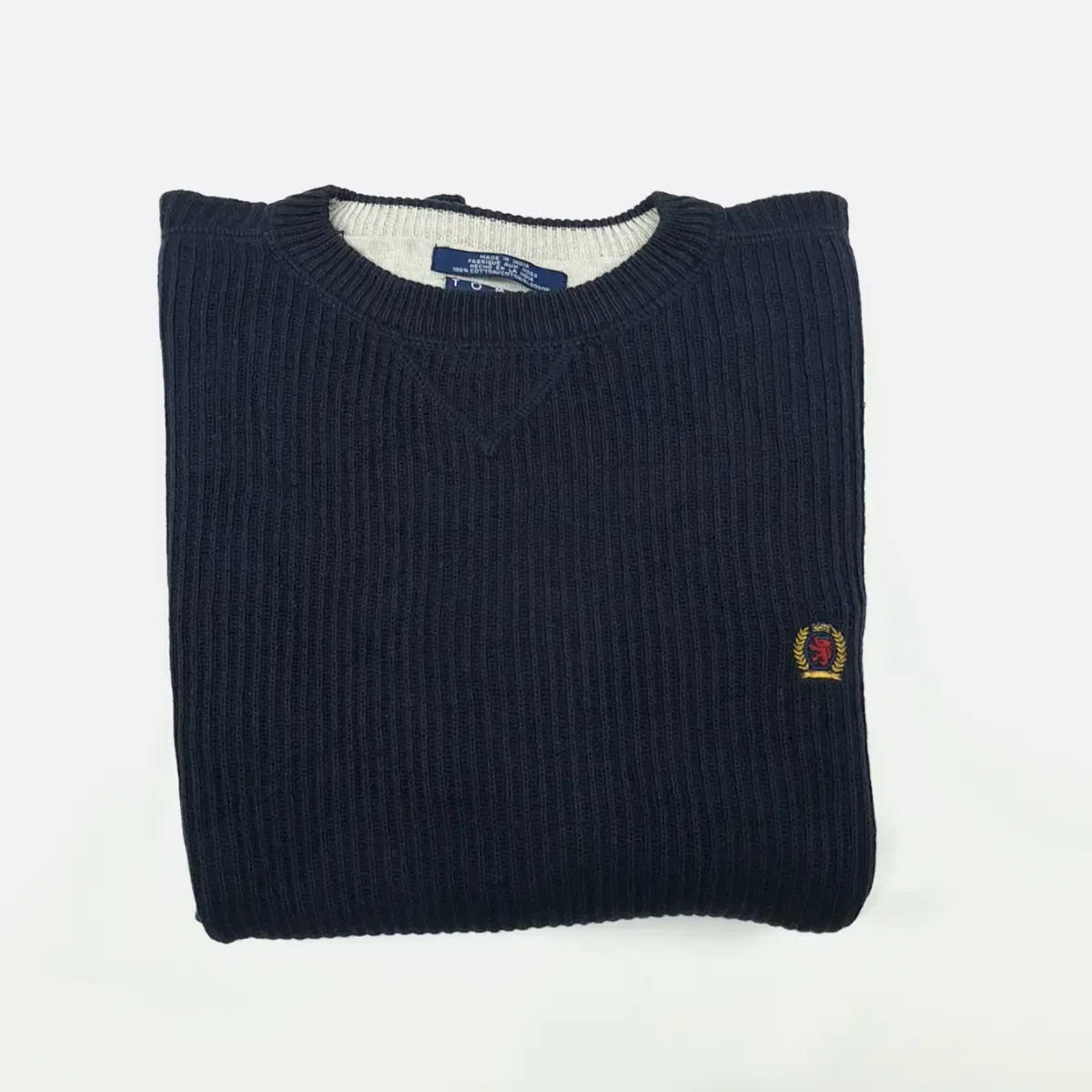 (CS810)XL 타미힐피거 블랙 리브드 니트 스웨터 knit