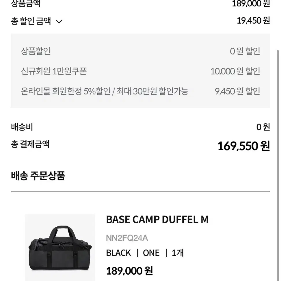 노스페이스 BASECAMP 더플백 M