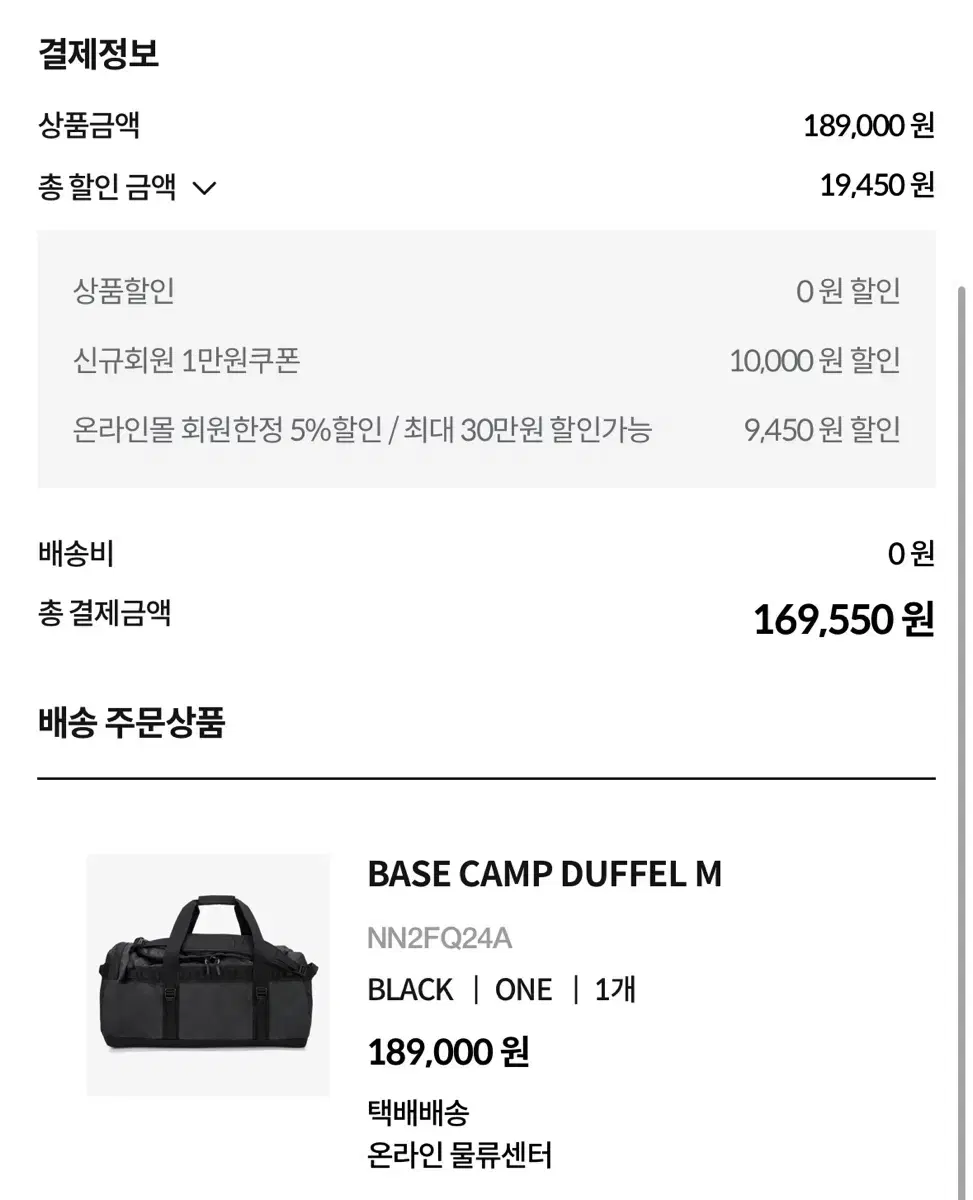 노스페이스 BASECAMP 더플백 M