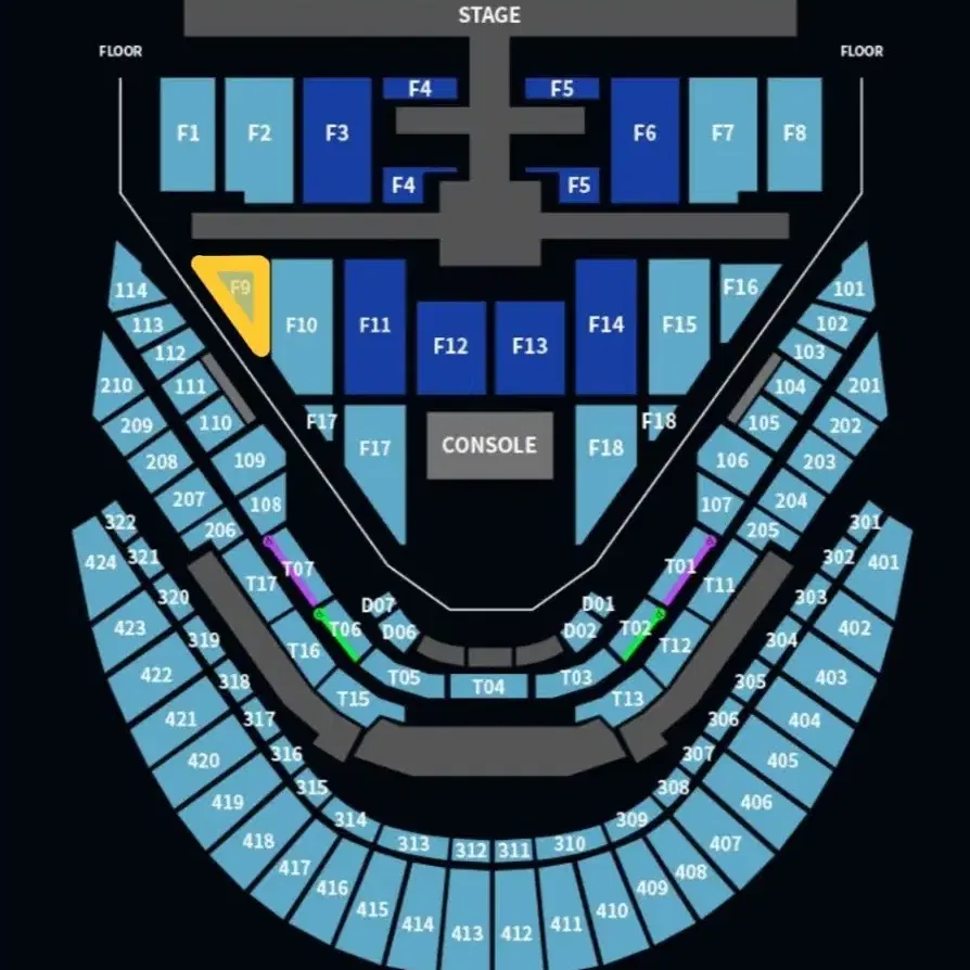 첫콘 플로어 F9구역 NCT 127 콘서트 더모멘텀 엔시티 왼블 F16