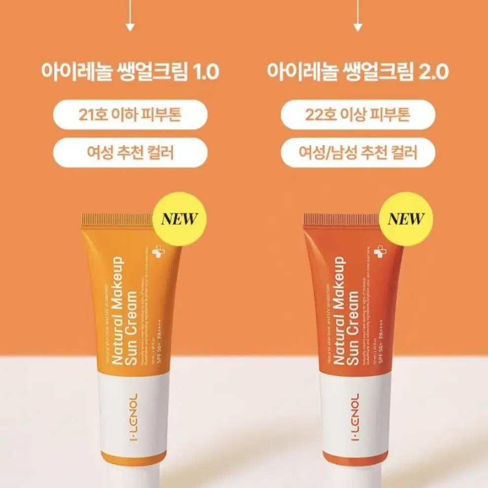 (새상품) 아이레놀 쌩얼크림 2.0 50ml (SPF 50+,PA++++