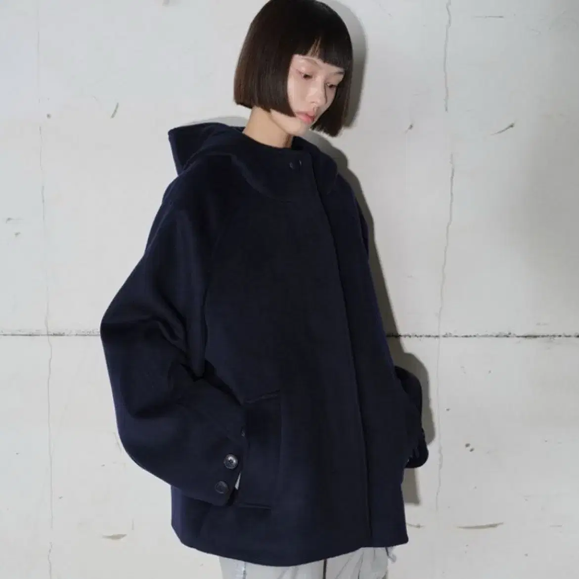 구매) 타입서비스 Hooded Half Coat [Navy] 하프코트