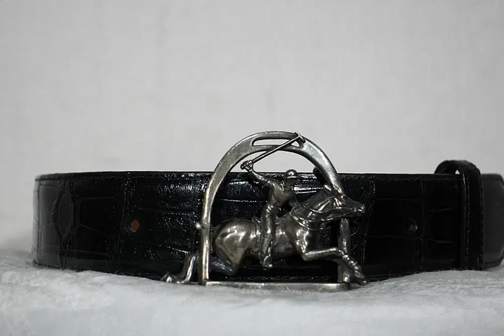 Ralph Lauren sterling and alligater belt