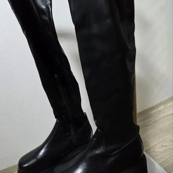 (새제품) 롱 부츠  PU 가죽 225~235Boots Leather