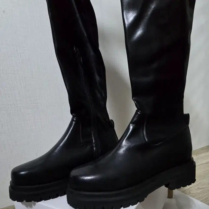 (새제품) 롱 부츠  PU 가죽 225~235Boots Leather