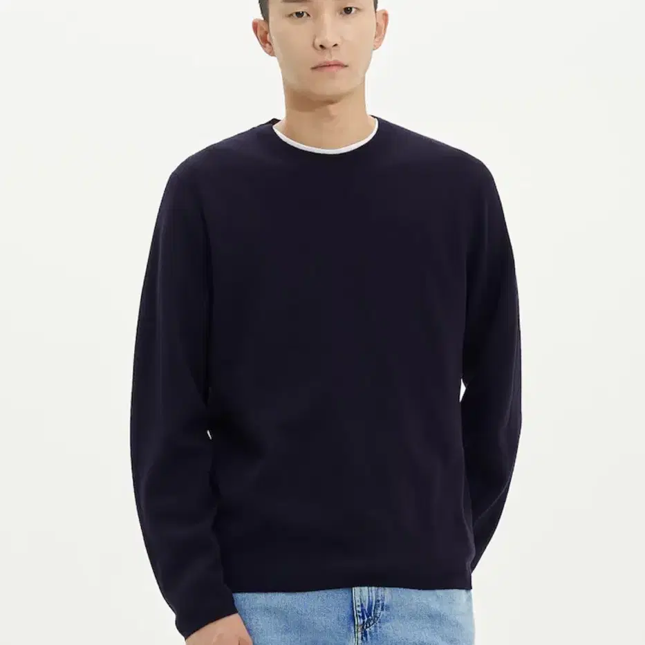 [L, 국내 매장판] 띠어리 Arnaud crew neck 네이비