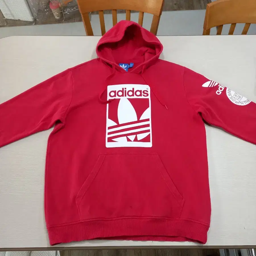 XL105 adidas 기모 후드티 레드 XL-380