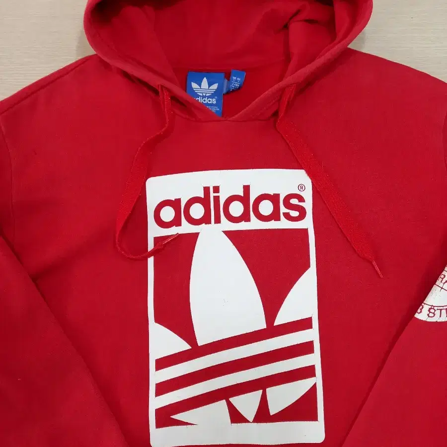 XL105 adidas 기모 후드티 레드 XL-380